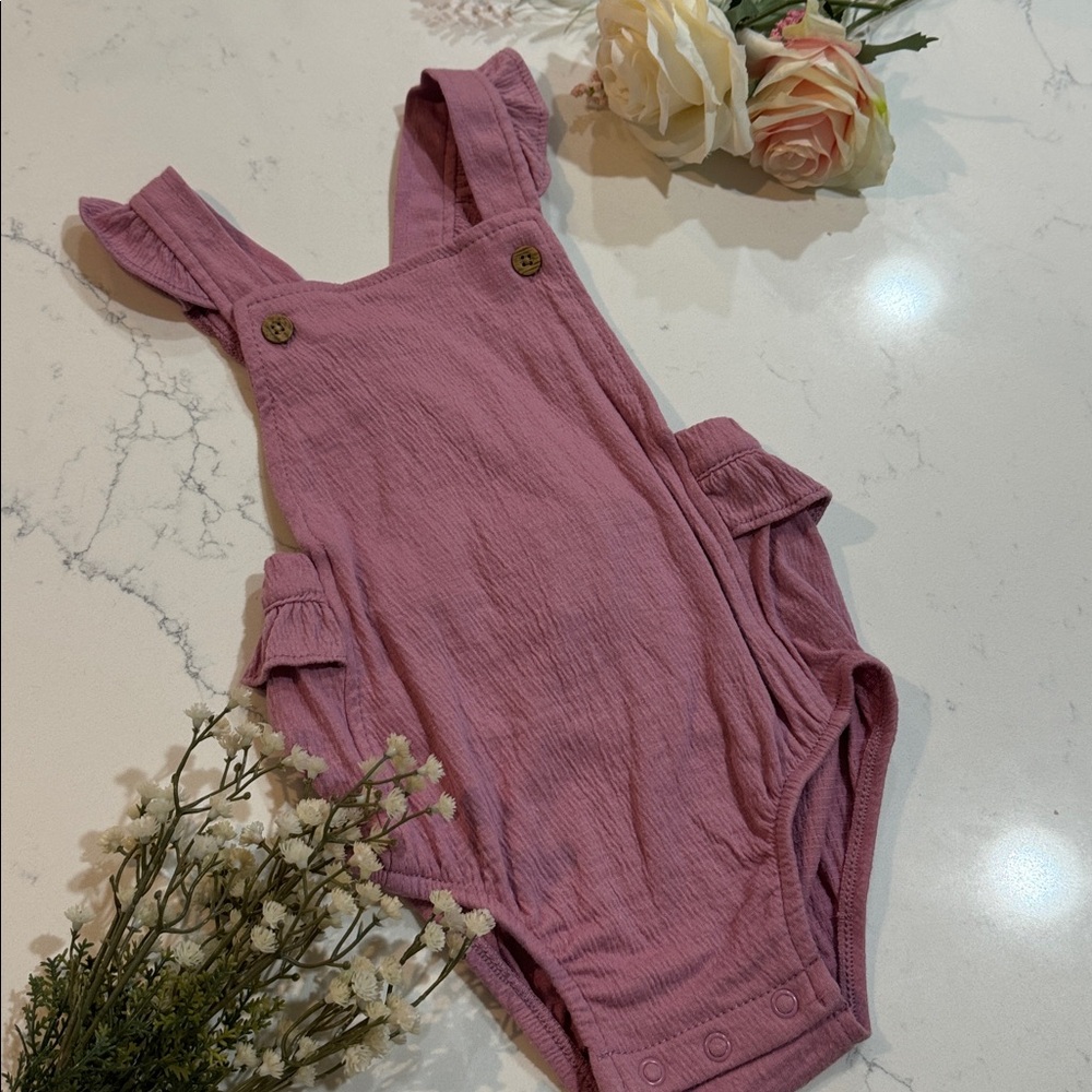 Carter's Mauve Ruffle Strap Romper